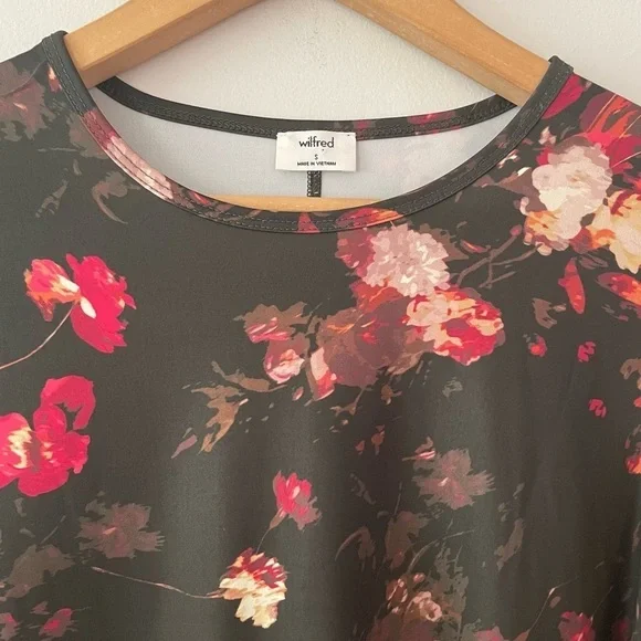 Aritzia Wilfred Black Fleure Long Sleeve Floral Mini Dress- Size Small (bin 3M) - Picture 5 of 9